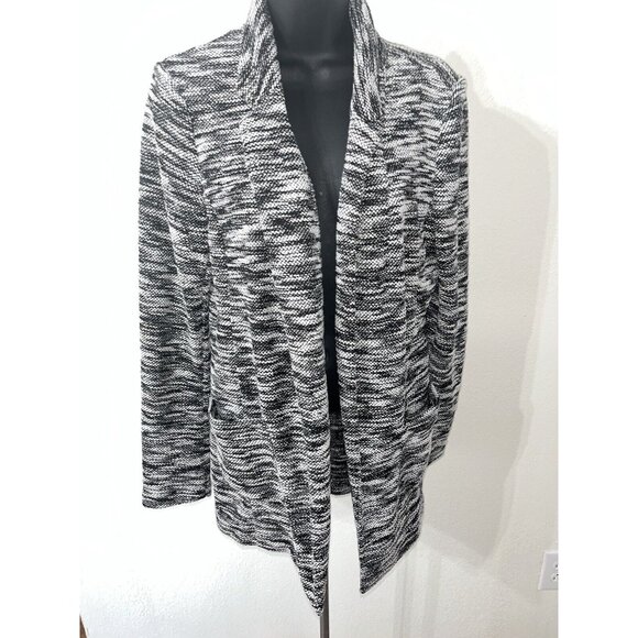 Apt. 9 Sweaters - Apt. 9 Womens open front Cardigan Size large ￼ black, white marbled vented back